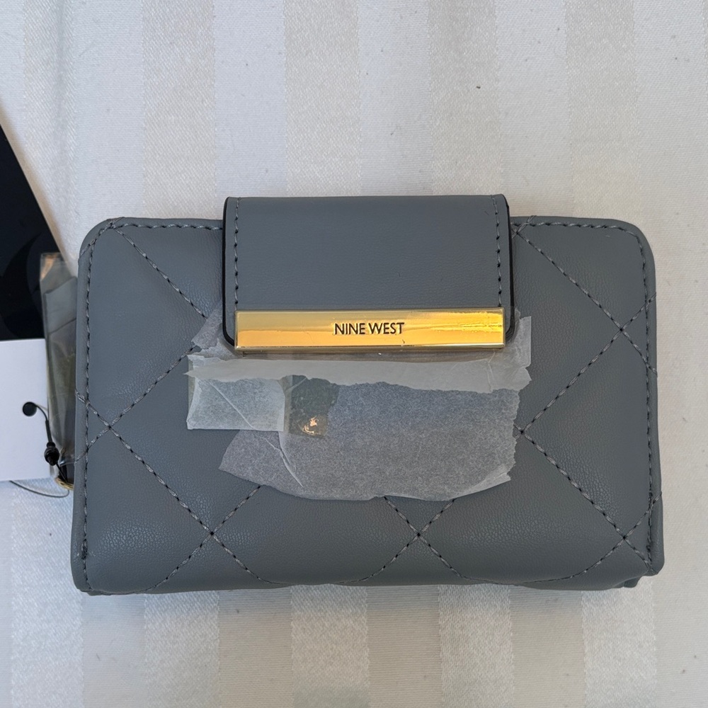 Nine West Mirabella Quilted Wallet in Bluestone